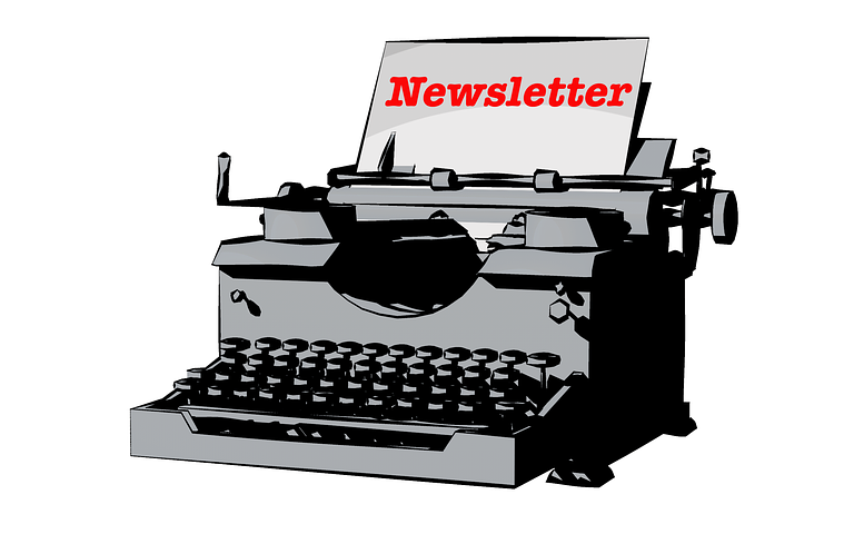 Newsletter page on typewriter